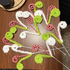 Grinch Inspired Tree Pick Decorations • 8pk set